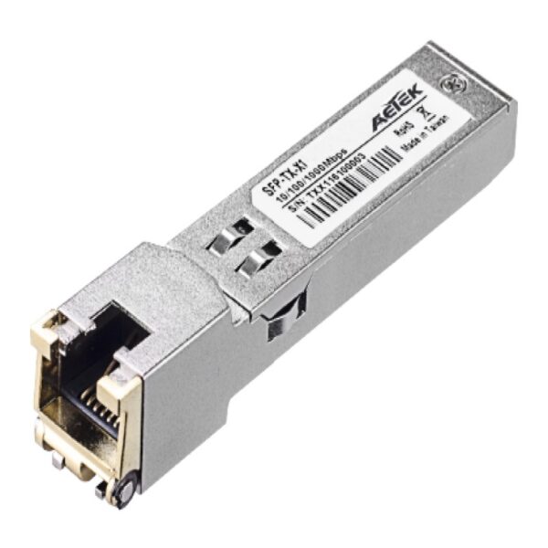 Aetek Gigabit SFP to RJ45 Transceiver, RJ45 Connector, up to 100m
