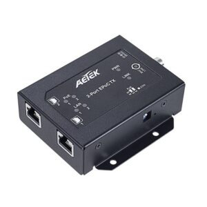 Aetek 2 Port EPoC Transmitter, 1 BNC, 2 RJ45, up to 1200m, PoE Pass Through