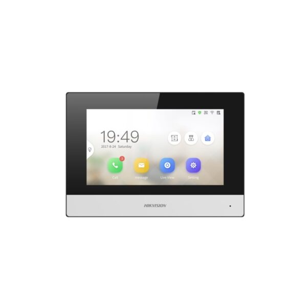 Hikvision Hybrid Intercom Room Station, 4-Wire/IP/WiFi, 7" Touch Screen