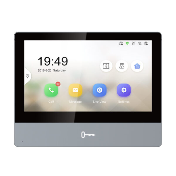 Hikvision 2nd Gen IP Intercom, 7" Touch Screen Room Station, WiFi, 12VDC/POE, Reddot