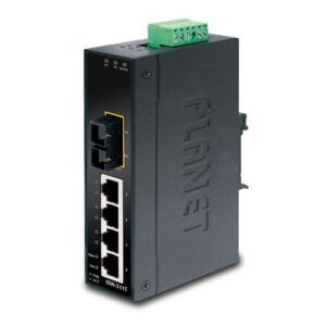 Planet Slim 4 Port Industrial Ethernet Switch, 1x 100Base-FX, SMF, SC, 15KM