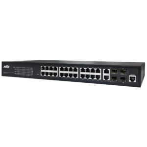 Aetek 24 Port Managed 1Gb PoE Switch, 2x SFP, RJ45, NTS, 370W