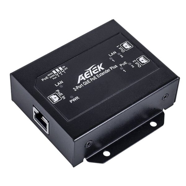 *SpOrd* Aetek 1 to 2 Port Indoor Passive 1Gbe PoE Extender, Daisy-chain