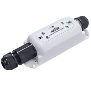 Aetek 1 to 1 Port Outdoor Passive 1Gbe PoE Extender, Daisy-chain, IP67