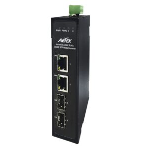 *SpOrd* Aetek Industrial Gigabit Media Converter, 2x SFP, 24VAC, LFP -40 to 75C