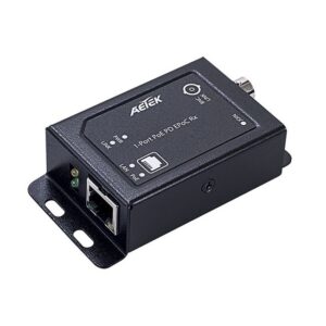 Aetek 1 Port EPoC Receiver, 1 BNC, 1 RJ45, up to 1200m, 30/65W/90W PoE Input