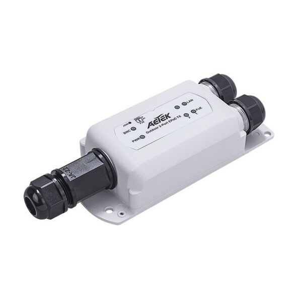 *SpOrd* Aetek 1 Port EPoC Outdoor Transitter, 1 BNC, 1 RJ45, up to 1200m, PoE