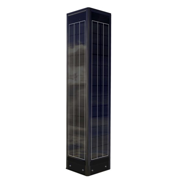 PowerStack Solar Power Pole, 1m, 1 x Small Panel per side, 2 x Lithium Batteries