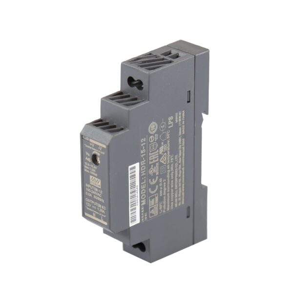 Meanwell 12vDC 1.25A (15W) Ultra Slim Step Shape DIN Rail Power Supply,