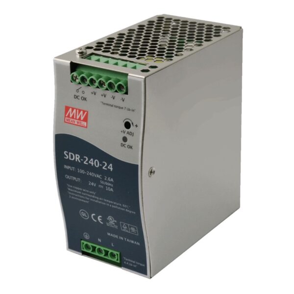 Meanwell 24vDC 10A (240W) Single Output Industrial DIN Rail Power Supply
