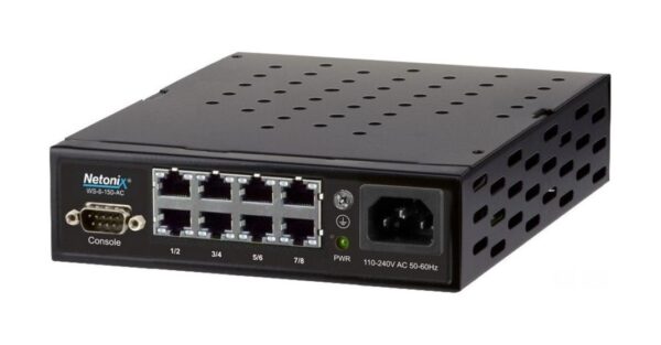 Netonix 8 Port Managed POE+ Switch, Gigabit, 150 Watts, AC, 24/48VDC