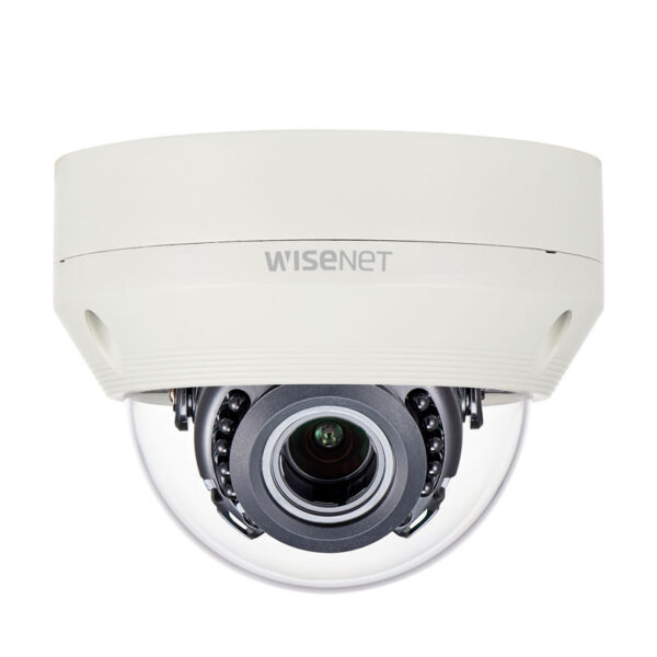 Hanwha Wisenet HD+ 2MP AHD Outdoor Dome, WDR, IR, IP66, IK10, 24VAC/12VDC, 3.2-10mm