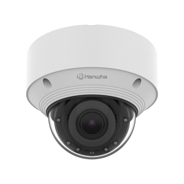 Hanwha Q Core 8MP Outdoor AI Vandal Dome Camera, H.265, 30m IR, 30fps, IK10, 3.2-10.2mm