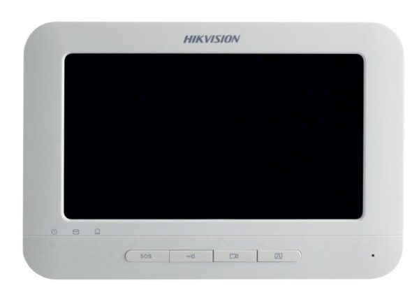 *CLR* Hikvision 7 Inch Push Button Room Station, 2ch Alarm 800 x 480, PON, White