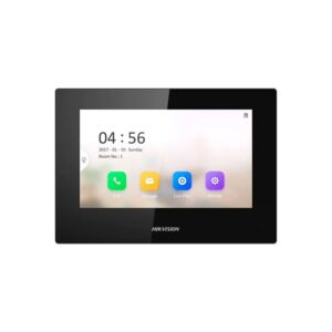 Hikvision 2nd Gen IP Intercom 7" Touch Screen Room Station, 12V DC/POE, Lite, Black