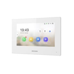 Hikvision 2nd Gen IP Intercom 7" Touch Screen Room Station, 12V DC/POE, Lite, White