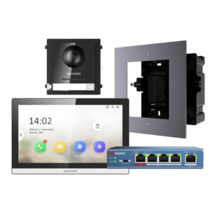 Hikvision 2nd Gen IP Intercom Kit, 1 to 1 Villa, Door & Room Station with Flush Mount