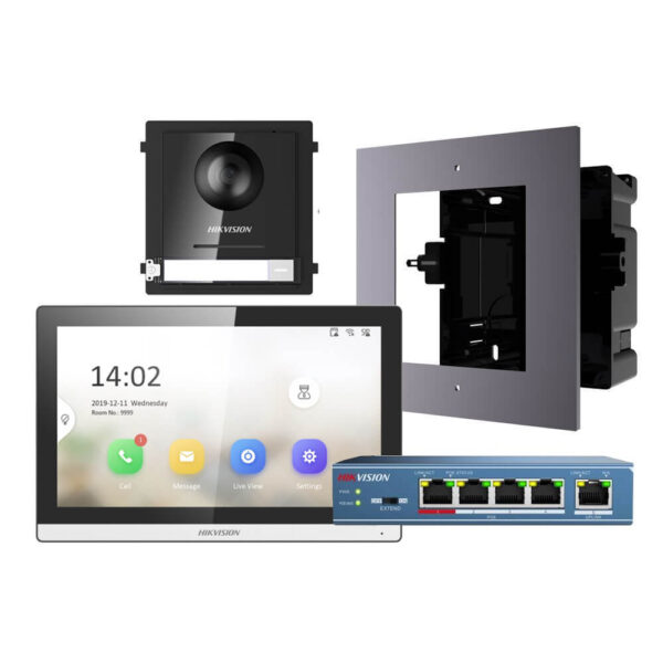 Hikvision 2nd Gen IP Intercom Kit, 1 to 1 Villa, Door & Room Station with Flush Mount