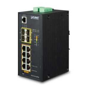Planet 8 Port Industrial Switch, L2/L4 Managed, 4 SFP Ports, -40 to 75 deg C