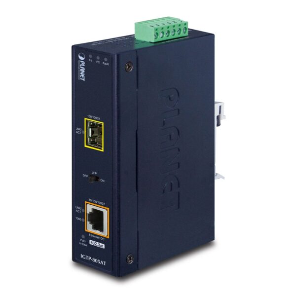 Planet 1000BASE-SX/LX to 10/100/1000BASE-T SFP Media Converter, 12-48V DC