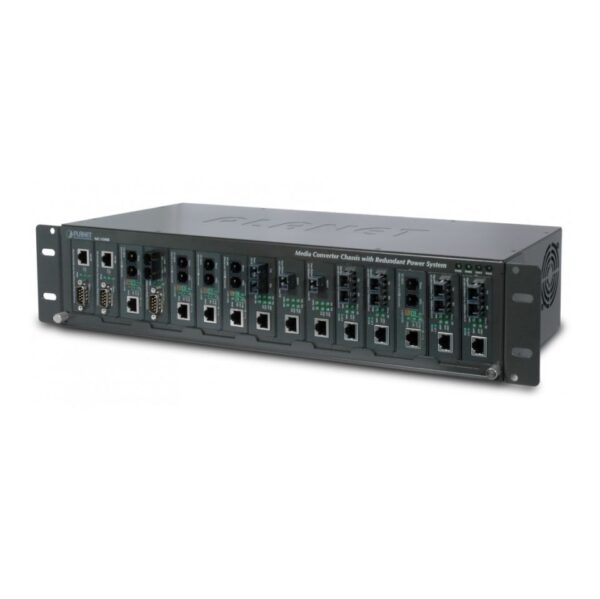 Planet Media Converter Chassis with Redundant Power Option, 15 Slot, 19 Inch