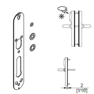 Salto XS4 Outdoor Kit, Narrow Body Escutcheon, All Weather External Door Seal