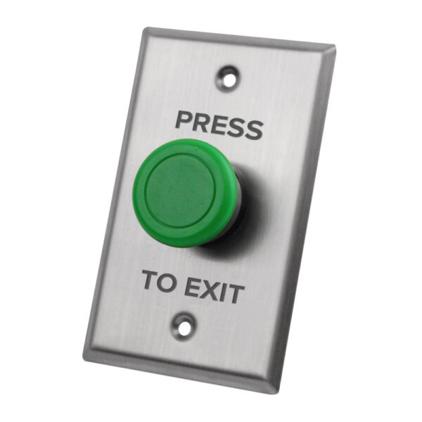X2 Mushroom Exit, Heavy Duty, Green, Stainless Steel - Large, Isolated N/O and N/C
