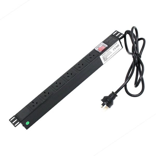X2 Racks, 6 Outlet PDU with Overload Protection, 10Amp, 2m Lead