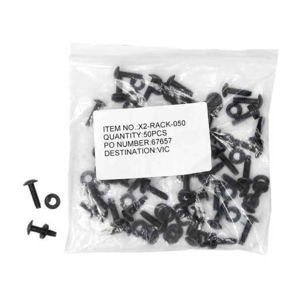*SpOrd* X2 Racks, Screws & Washers, Zinc Plated, to suit 19" Racks, 50 Pack